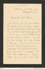 Nachlass Franz Steindachner, Brief von Hochgrashl an Franz Steindachner (06.01.1907), Inv.Nr. 227.01, Seite 1